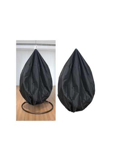 Suntek Veranda Asılı Yumurta Sandalye Kılıfı Bahçe Hava Siyah Çap 121cm