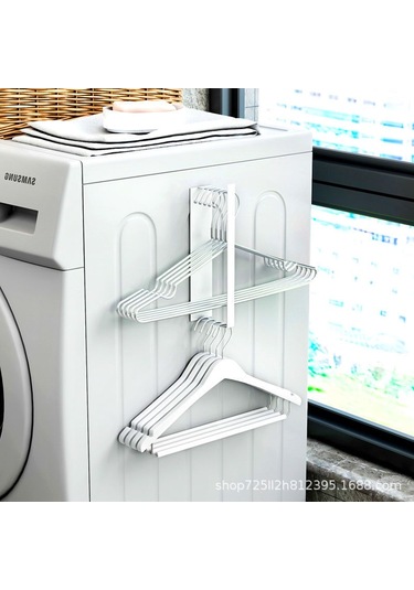 Hangfox Beyaz Küçük Boy Magneetik Çamaşır Makinesi Duvar Rakımı - Balkon Organizasyonu, Kolay Kurulum, Delik Açmadan Konforlu Saklama Beyaz