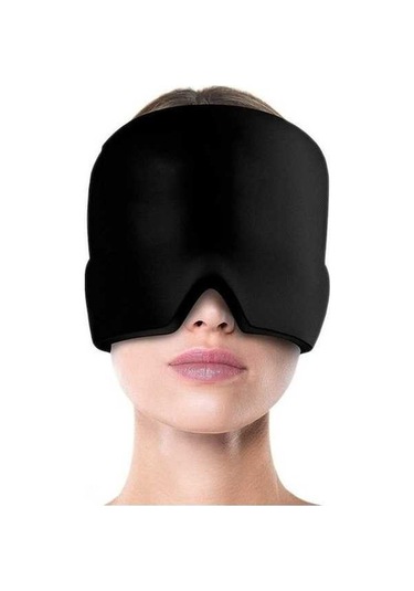 Pazly Teltree Soğuk Kompres Başlığı, Yüzü Kaplayan Jel Maske, Tek Katmanlı Siyah, Evde Kullanım İçin Mükemmel Rahatlatıcı Siyah