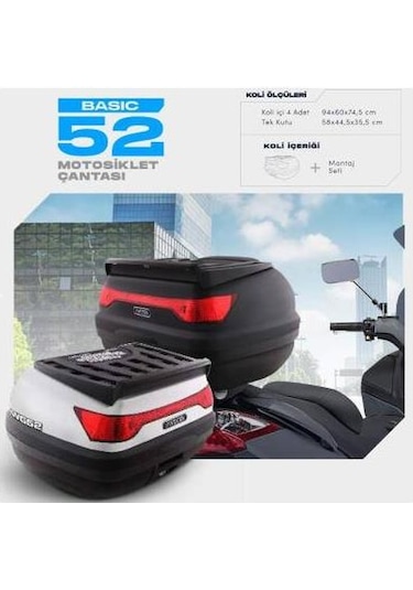 Wogen 52 Litre Basic Motosiklet Çantası - Beyaz - 1402 002 Beyaz