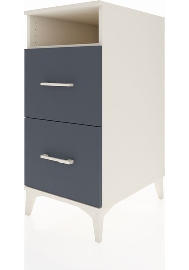 Kronos Komodin Tek Raflı 2 Çekmeceli 44x59x96 Aytaşı-antrasit Aytaşı