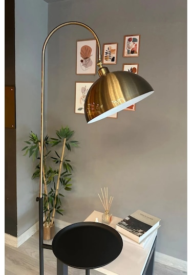 Dimmerli Işığı Ayarlanabilen Işığı Artırılıp Azaltılabilen Eskitme-siyah Hareketli Başlık Lambader Yeşil