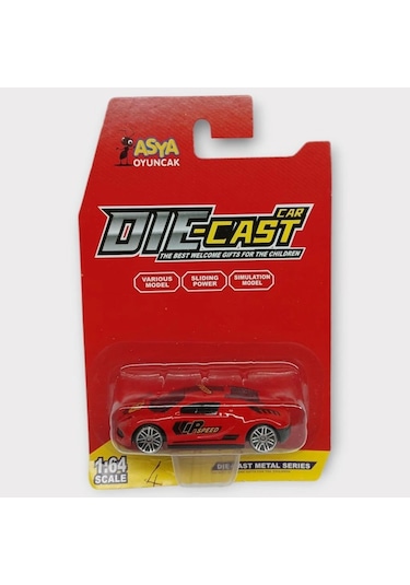 Metal Mini Arabalar 8 Cm - Kırmızı - 4 Lisinya
