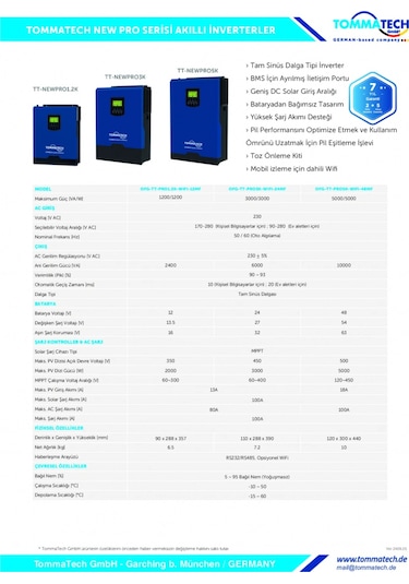 Tommatech New Pro 3k Akıllı İnverter