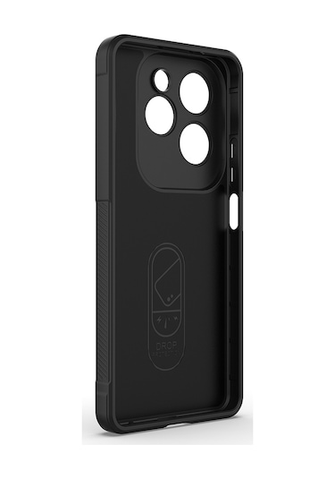 İnfinix Hot 40 Pro Kılıf Esnek Tpu Oyuklu Arka Yüzey Tasarımlı Hptk Etnik Silikon Kapak - Siyah Siyah