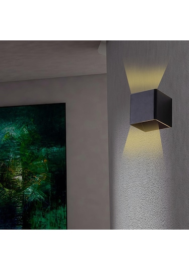 Suntek Duvar Lambası Yukarı Aşağı Işıklar Alüminyum Siyah Siyah