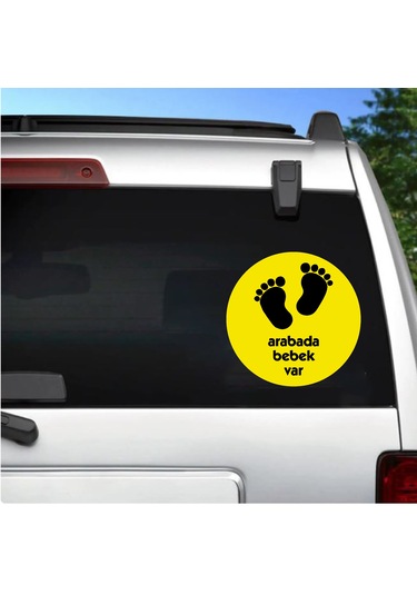 Arabada Bebek Var Sticker - Araba Oto Motosiklet Karavan Sticker - 00001 25x25 Cm