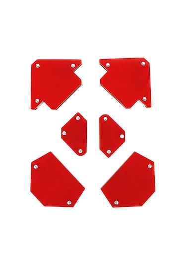 Valkyrie Mıknatıslı Manyetik Gönye Kaynak Tutucu 6'Lı Set Kırmızı