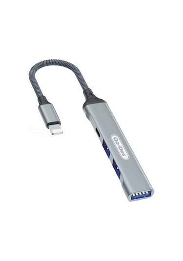 Go Des GD-UC703 Lightning Hub 4 in 1 USB Çoğaltıcı Adaptör Çoklu USB İstasyonu Tak & Çalıştır - ZORE-260807