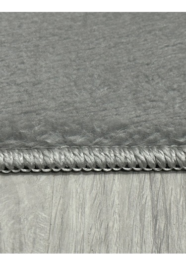 Dekoratif Puffy Peluş Yumuşak Yıkanabilir Kaymaz Taban Kesme Halı Yolluk Gri