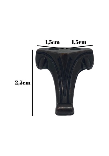 Moda Metal Ayak Çeyiz Ve Hediye Kutusu Mobilya Ayağı 2,5cm Bronz 2 Adet Bronz