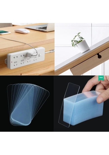 60 Parça Çok Amaçlı Şeffaf Nano Çift Taraflı Bant Tekrar Kullanıl N11.1349