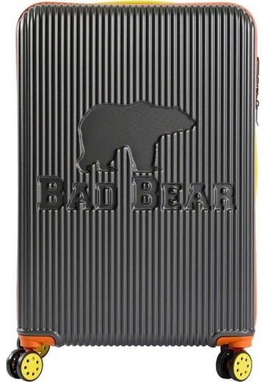Bad Bear Logo Suitcase 23.01.80.001kg Koyu Gri Büyük Boy Tekerlekli Abs Valiz 95 Lt. Koyu Gri