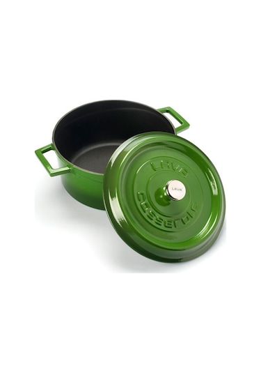 Lava Döküm Yeşil Tencere Seti 24 Cm Derin 28 Cm Sığ