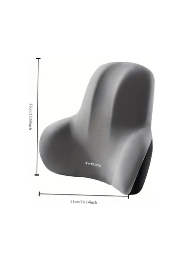 Fochsia Hafızalı Ofis Kolçak Yastığı - Duruş Düzeltici Gri Bel Desteği Yıkanabilir Gri Bel Desteği