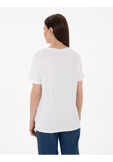 Pierre Cardin Kadın Beyaz Tişört 50305787-vr013 Beyaz