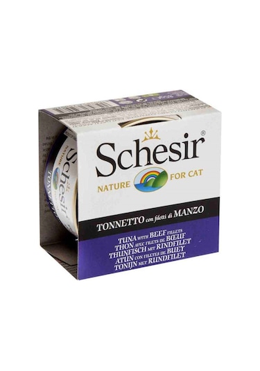 Schesir Ton Balıklı ve Sığır Etli Jelly Konserve Yetişkin Kedi Maması 85 G