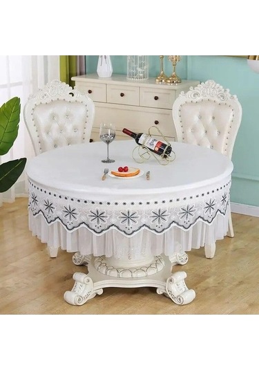 Novahub Yeşil High-end Yuvarlak Masa Örtüsü, Su Geçirmez, Yağa Dayanıklı, 50cm, Ev, Mekan, Düğün, Parti Yeşil