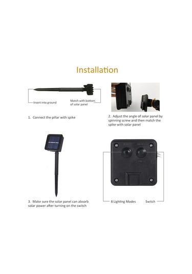 Dofolink Solar Arı Desenli Led Işık Zinciri 30 Led 6.3m 8 Işık Modu Ip44 Su Geçirmez Bahçe Dekorasyonu Turuncu