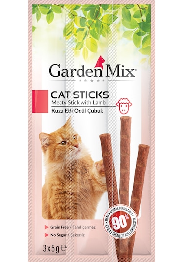 Gardenmix Kuzu Etli Kedi Stick Ödül 3*5g 50‘li