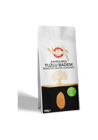 Gürbüzler Glutensiz Kavrulmuş Tuzlu Badem 250 G