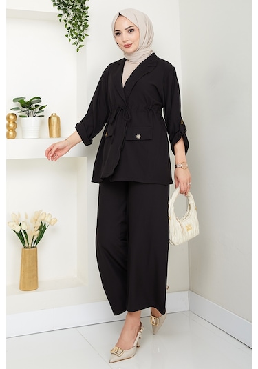 Harpe Ceket Pantolon İkili Takım 1567 - Siyah Siyah