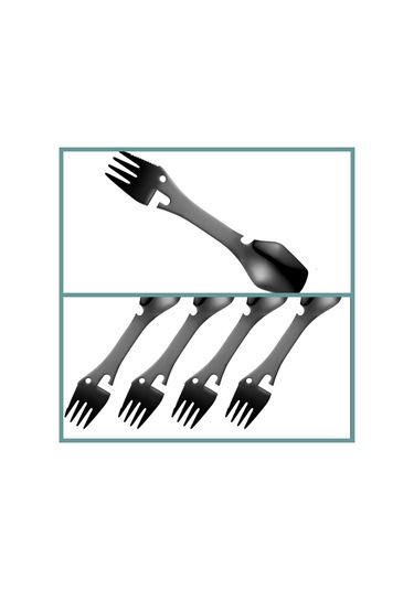 Omeniv Çelik Çatal Kaşık Bıçak Kapak Konserve Açacağı Outdoor