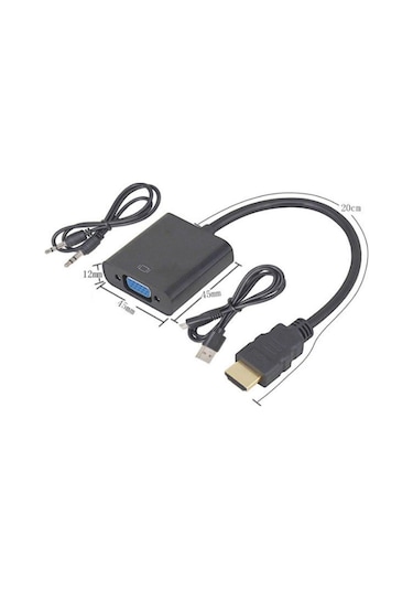 Hdmi To Vga Kablo Çevirici Dönüştürücü Ses Uydu Receiver Ps3 Ps4 (250382973)