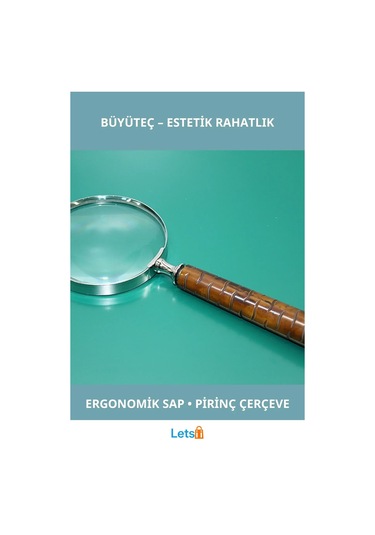 Estetik Boynuz Saplı Pirinç Büyüteç