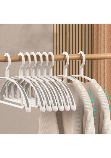 Xiaaokeji Kaymaz Elbise Askısı Dolap Düzenleyici Elbise Askıları Beyaz