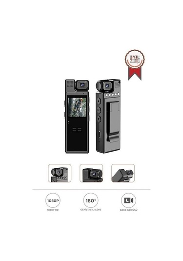 Ankatek Cmr-19 Siyah 4k 180 Derece Vücut Kamerası Wifi Gece Görüşlü Aksiyon Kamerası Siyah Siyah