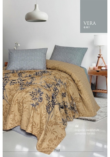 Vera Gri Premium Çift Kişilik Pike Takımı Yumuşak Pamuk, Zarif Tasarım Gri