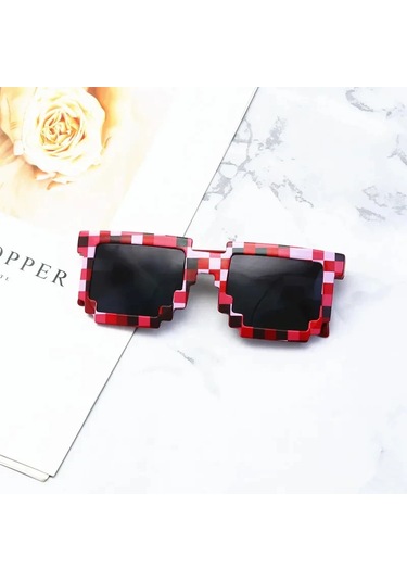 Rpxbguckarhg Komik Çocuk Güneş Gözlüğü - Thug Life Stili Piksel Gözlük, Cosplay Ve Hediye İçinmor51gri Gri