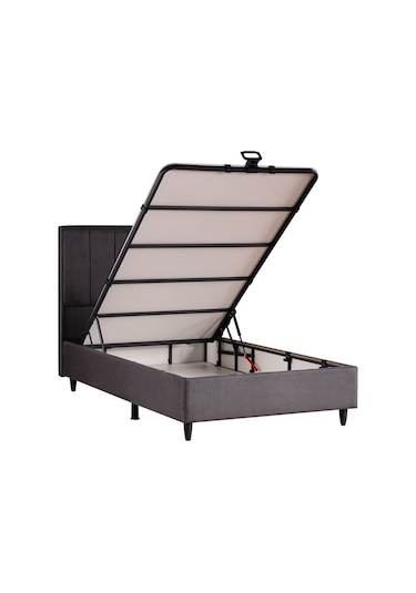 Kilim Mobilya Royal Plus Sandıklı Baza Başlık Paket Yaylı Pedli Yatak Seti Antrasit 120 X 200