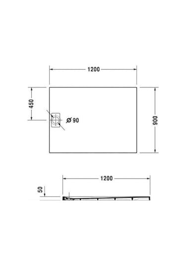 Duravit - Stonetto Antrasit Duş Teknesi 120x90 Cm - 720149680000000-
