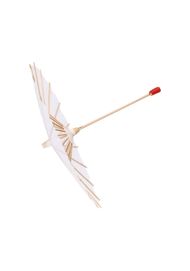 Shineyee Beyaz Kağıt Şemsiye 20cm - Ahşap Kemikli, Dıy Boyama İçin Uygun, Anaokulu Ve Sınıf Aktivitesi Gereci