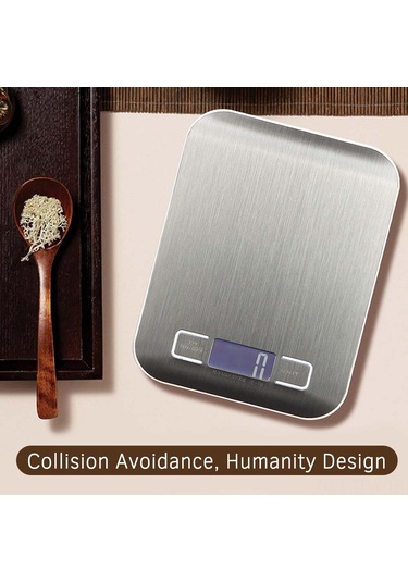 Tenfowee "taşınabilir Hassas Mutfak Terazisi - 5kg Kapasiteli, Usb Şarjlı, Çoklu Ölçü Birimi G/ml/oz/lb " Gümüş