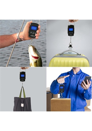 Adet 50kg Seyahat Dijital Terazi Balıkçılık Yüksek Hassasiyet Pil Yok Siyah