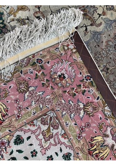 El Dokuma İpek Yün İran Tebriz Halı 210x150cm 002