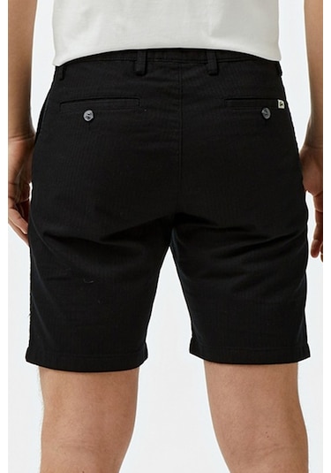 Lacoste Men's Slim Fit Bermuda Shorts Erkek Dar Kesim Keten Bermuda Şort Siyah