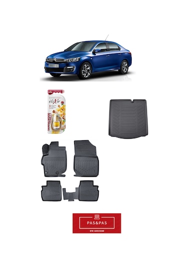 Citroen C-elysee 2023 Model 5d Havuzlu Paspas Ve Bagaj Havuzu Set + Araç Kokusu