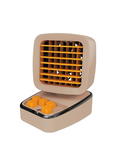 Rogfer A5 Mini Nemlendirici Soğutma Klima Fanı Usb Ev Masaüstü Su Soğutma Fanı Fildişi Deve - Fildişi Deve