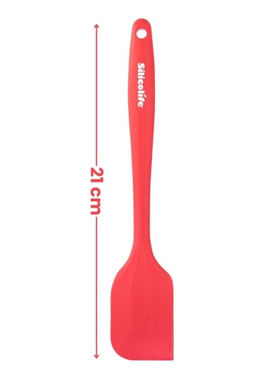 Silicolife 2 Li Spatula Set, Isıya Dayanıklı Yanmaz Yapışmaz Silikon Spatula 2 Adet Kırmızı-antrasit 21cm Kırmızı
