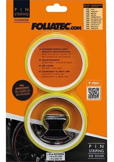 Foliatec Jant Şerit Seti Ve Montaj Aparatı 215x4cm-6mm Neon Sarı
