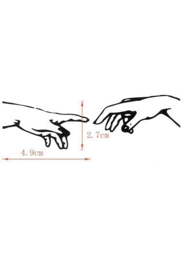 Çift El Ruhani Dokunuş Temas Parmak Su Geçirmez Kol Bilek Omuz Sırt Geçici Dövme