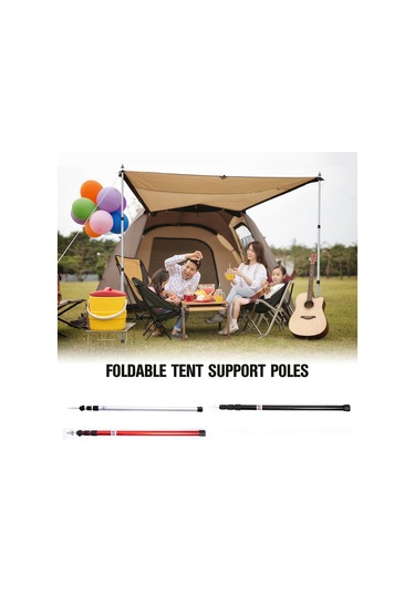 Springsun Ayarlanabilir Alüminyum Kamp Direği - 230 Cm Uzunluk - Hızlı Kurulum Siyah