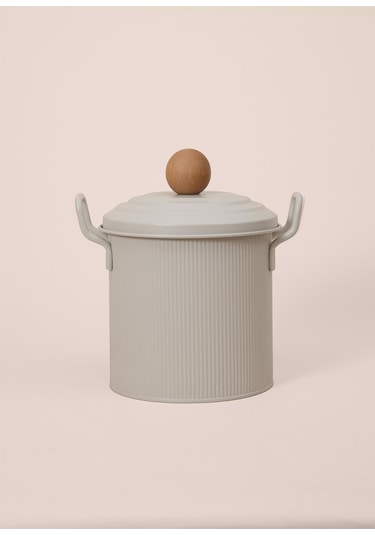 The Mia Stripe Bakliyat Ve Deterjan Saklama Kabı Bej Bej