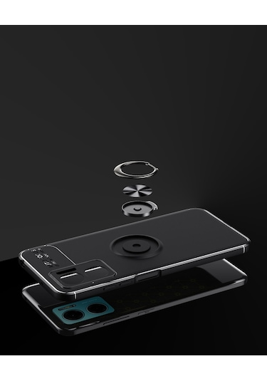 Xiaomi Redmi Note 11e Kılıf Zore Ravel Yüzüklü Silikon Kılıf