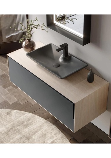 Orka Craft 120 Alt Modül + Lavabo Meşe Antrasit Diğer