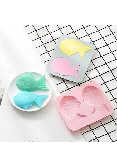 6 Adet Çipura Silikon Pişirme Aracı Karikatür Kek Buz Tepsisi Kalıbı Pembe Çok Renkli